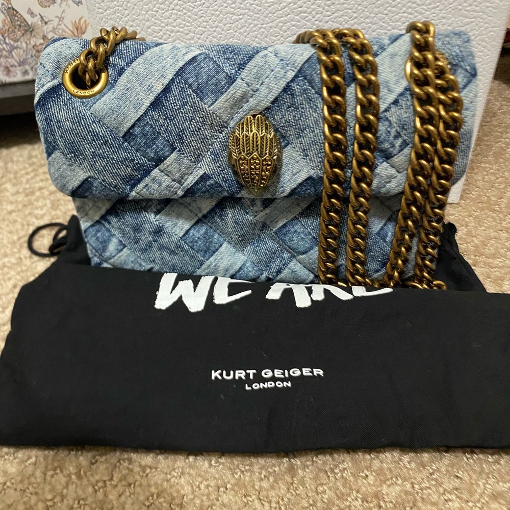 Kurt Geiger London Mini Kensington Denim Crossbody/shoulder bag EUC w/ Dustbag